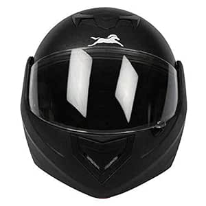 TVS Full Face Motorbike Helmet, ISI DOT Certified, Clear Visor, Black, Size XL, for Men and Women