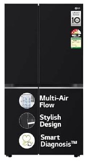 LG 655 L, 3 Star, Frost Free Smart Inverter Double Door Side by Side Refrigerator (GL-B257HWBY, Western Black, Express Freezing | Multi Air-Flow)