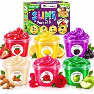 PW Slime Kit for Kids 3 to 10 Years,6 Fruit-Scented Colourful Slime