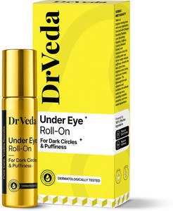 DrVeda Under Eye Cream Roll On for Dark Circles, Puffiness & Fine Lines 100% Natural