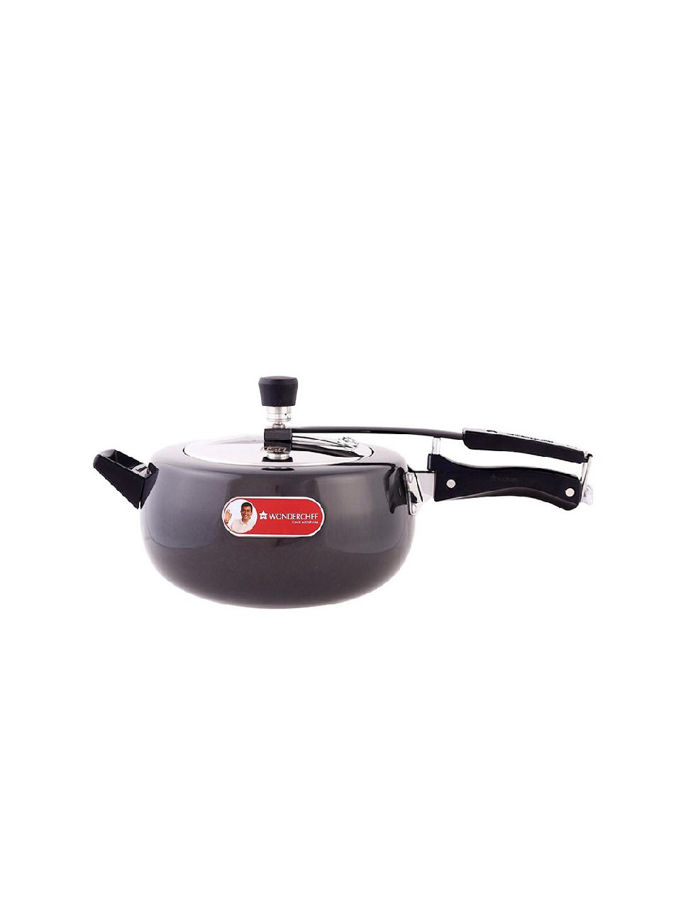 Wonderchef Taurus Black Aluminium Dishwasher Safe Induction Inner Lid Hard Anodized Pressure Cooker 5 L - Home for Unisex